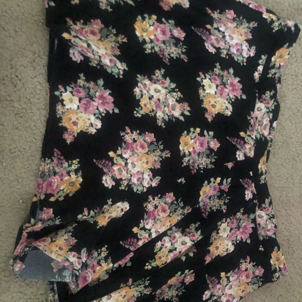 Black floral shorts